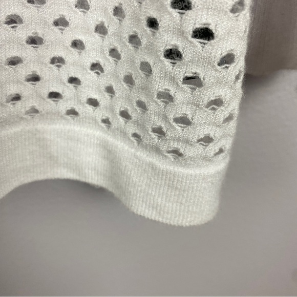 89th & Madison Open Front Rayon Blend Striped Cardigan Large White - Picture 7 of 11